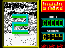 Moon Strike (ZX Spectrum) screenshot: Level 2: level menu.