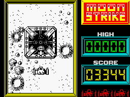 Moon Strike (ZX Spectrum) screenshot: Level 1: Level complete.