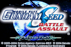 Mobile Suit Gundam Seed: Battle Assault (Game Boy Advance) screenshot: Title screen