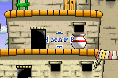 Woody Woodpecker in Crazy Castle 5 (Game Boy Advance) screenshot: You can examine the level freely in map mode