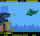 Godzilla: The Series (Game Boy Color) screenshot: Second boss. Have to fight against them twice...