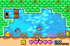 Densetsu no Stafy (Game Boy Advance) screenshot: Two bullies are pestering the oyster and will now get what they deserve.