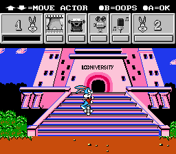 Tiny Toon Adventures: Cartoon Workshop (NES) screenshot: Placing the animation of Buster