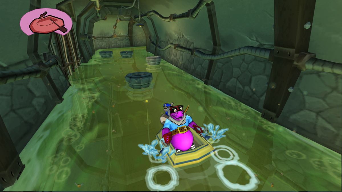 Sly 3: Honor Among Thieves (PlayStation 3) screenshot: Sly and Murray navigating the sewers
