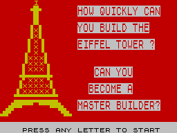 Eiffel Tower (ZX Spectrum) screenshot: Title screen