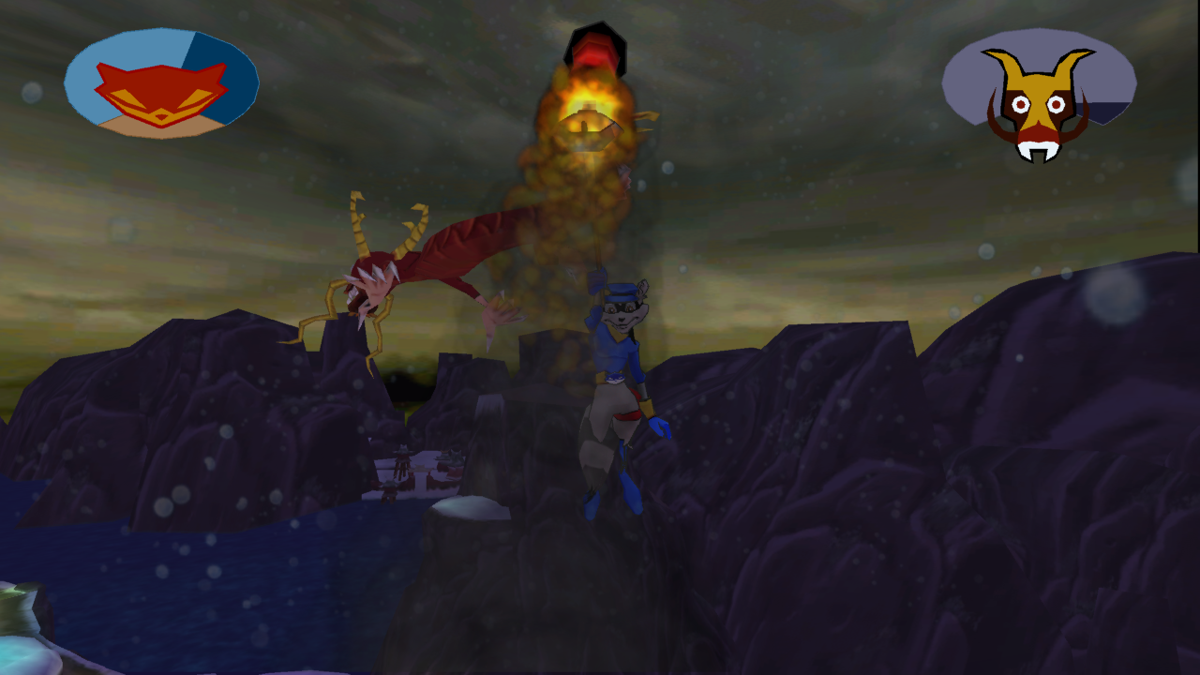 Sly 3: Honor Among Thieves (PlayStation 3) screenshot: A fight with the dragon