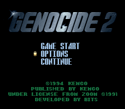 Genocide 2 (SNES) screenshot: Title Screen