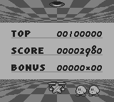 Kirby's Pinball Land (Game Boy) screenshot: Statistics