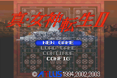 Shin Megami Tensei II (Game Boy Advance) screenshot: Main menu