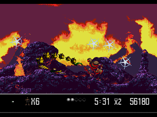 Vectorman 2 (Genesis) screenshot: The scorpion is tough and dangerous...