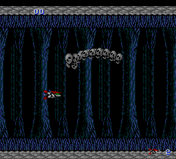 Heavy Unit (TurboGrafx-16) screenshot: Brrrr, caterpillars made of skulls!