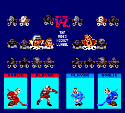Hit the Ice: The Video Hockey League (TurboGrafx-16) screenshot: Player selection