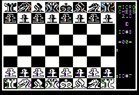 Microchess (Apple II) screenshot: Setting the intelligence of the computer opponent