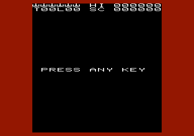 Arcadia (VIC-20) screenshot: The starting screen; press a key to begin