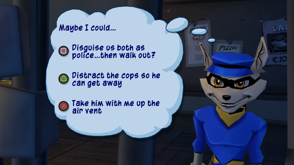 Sly 3: Honor Among Thieves (PlayStation 3) screenshot: There are now situations where you have to choose an answer in a speech bubble
