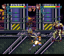Gourmet Warriors (SNES) screenshot: Your clone will usually stay out of your way and avoid hitting you, but sometimes friendly beatdowns just kind of happen.