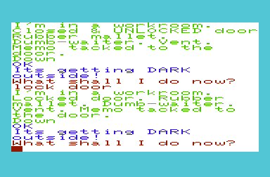 The Count (VIC-20) screenshot: Found a place where I can hide some stuff