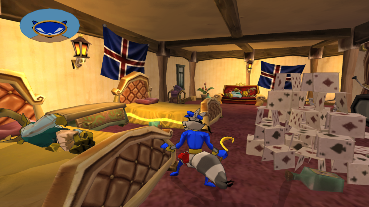 Sly 3: Honor Among Thieves (PlayStation 3) screenshot: Gotta be stealthy here and not wake up these guys
