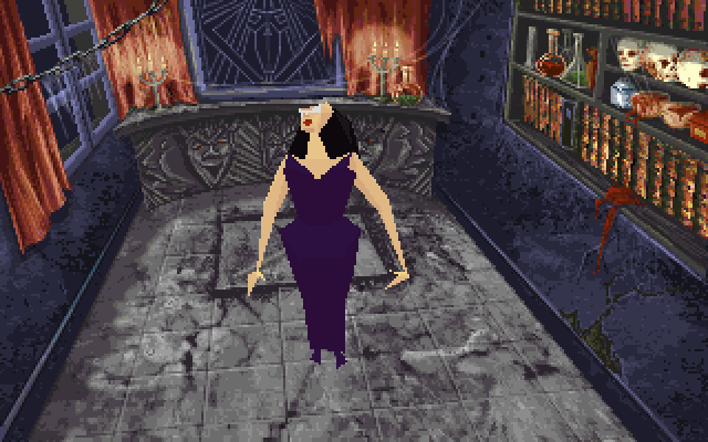 Alone in the Dark 2 (PC-98) screenshot: Hey, that's a nice evening dress!