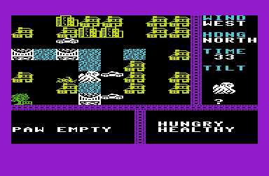 Crush, Crumble and Chomp! (VIC-20) screenshot: The giant squid causes some destruction