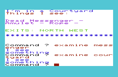 Arrow of Death: Part I (VIC-20) screenshot: You'll need to do a lot of searching and exploring