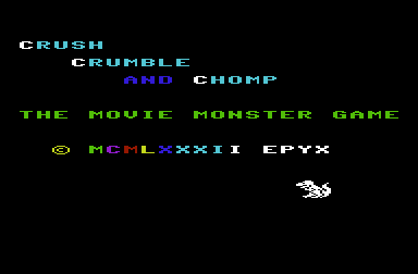 Crush, Crumble and Chomp! (VIC-20) screenshot: Title screen