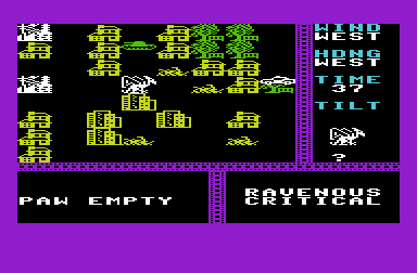 Crush, Crumble and Chomp! (VIC-20) screenshot: Here come some tanks; condition critical!