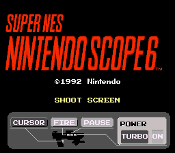 Super NES Super Scope 6 (SNES) screenshot: Title screen (European version)