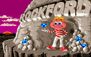 Rockford: The Arcade Game (DOS) screenshot: Title screen (VGA 256 colors)