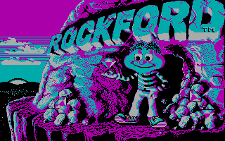 Rockford: The Arcade Game (DOS) screenshot: Title screen (CGA)