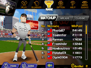 Homerun Battle 3D (Android) screenshot: The rankings are dominated by Taiwanese players