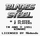 Blades of Steel (Game Boy) screenshot: Title screen