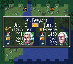 Liberty or Death (SNES) screenshot: This isn't looking too good for the redcoats.