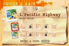 Road Rash: Jailbreak (Game Boy Advance) screenshot: Race overview