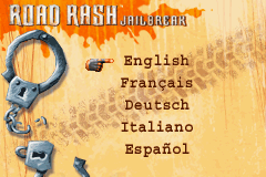 Road Rash: Jailbreak (Game Boy Advance) screenshot: Several languages are available