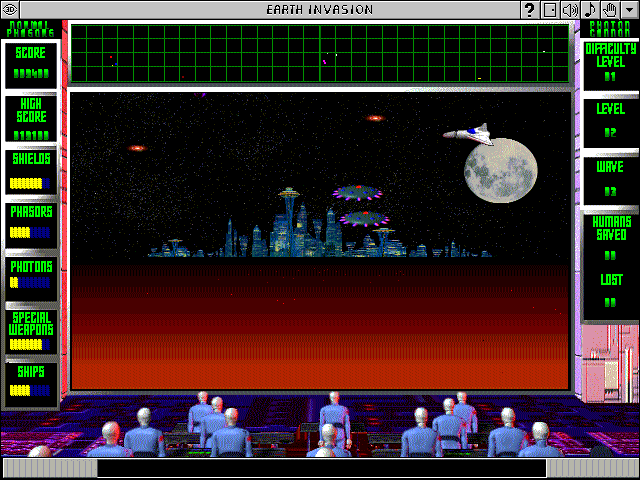 Earth Invasion (Windows 3.x) screenshot: Level 2 (Ground Mission)