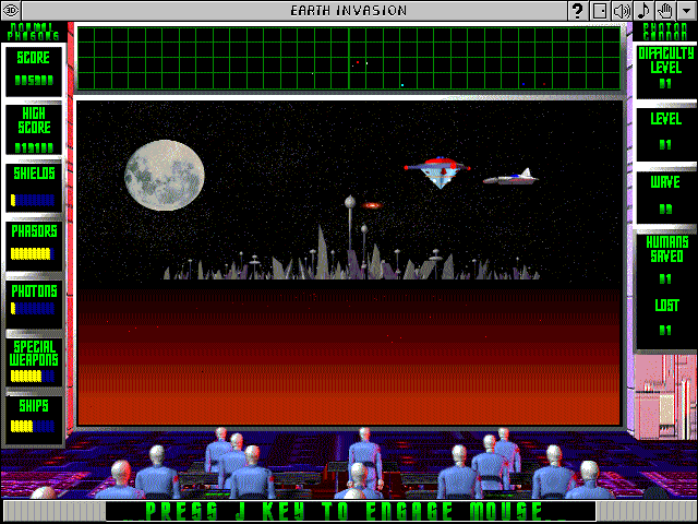 Earth Invasion (Windows 3.x) screenshot: Another enemy (Ground Mission)