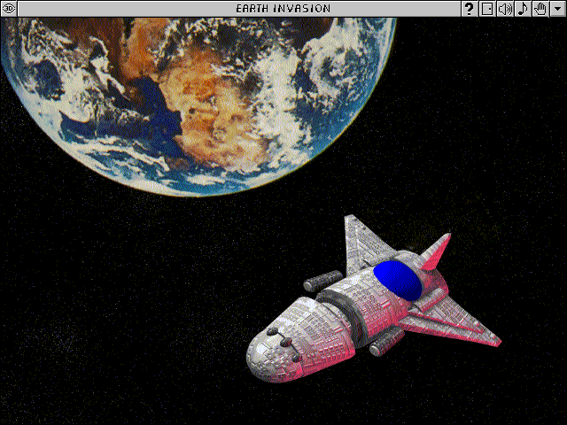 Earth Invasion (Windows 3.x) screenshot: Intro screen (Deep Space Mission)