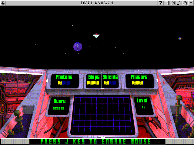 Earth Invasion (Windows 3.x) screenshot: Level 4 (Deep Space Mission)