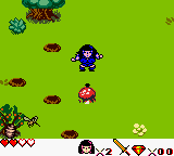 Xena: Warrior Princess (Game Boy Color) screenshot: Xena is jumping.