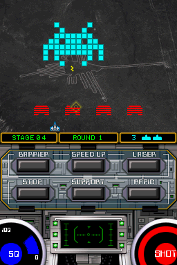 Space Invaders Revolution (Nintendo DS) screenshot: What have they been feeding this thing??