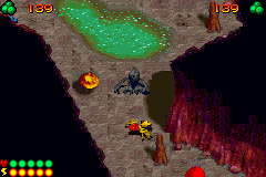 LEGO Bionicle (Game Boy Advance) screenshot: Defeated creatures lay on their back, twitching.