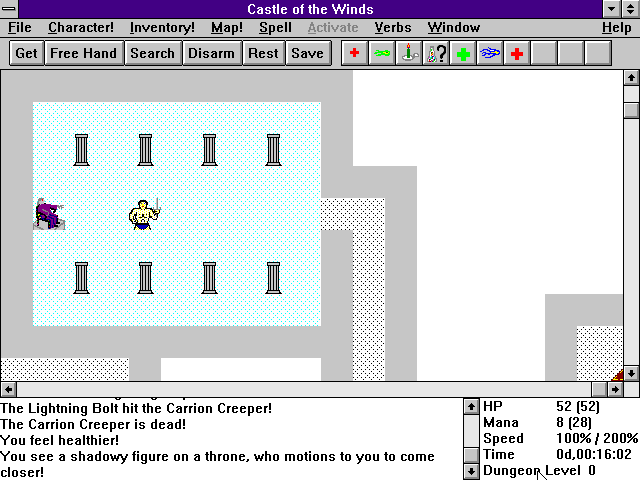 Castle of the Winds II: Lifthransir's Bane (Windows 3.x) screenshot: And Who Could This Be?