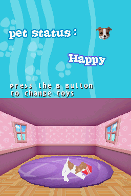 Bratz Forever Diamondz (Nintendo DS) screenshot: You can check out the current status of your pet here