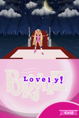 Bratz Forever Diamondz (Nintendo DS) screenshot: Cloe poses her stylish moves on the catwalk!