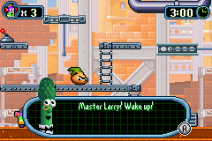 VeggieTales: LarryBoy and the Bad Apple (Game Boy Advance) screenshot: I don't want to comment on this guy ...