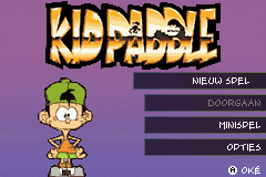 Kid Paddle (Game Boy Advance) screenshot: Main menu