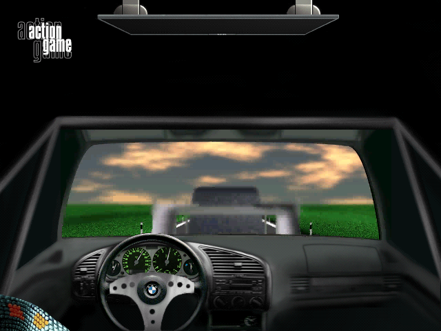 Alarm für Cobra 11: Die Autobahnpolizei (included games) (Windows 3.x) screenshot: Once the parameters are set, the car drives off.