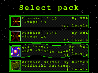 Wizznic! (Windows) screenshot: Selecting other pack.