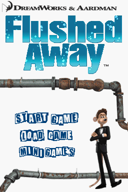 DreamWorks & Aardman Flushed Away (Nintendo DS) screenshot: Title Screen and Main Menu